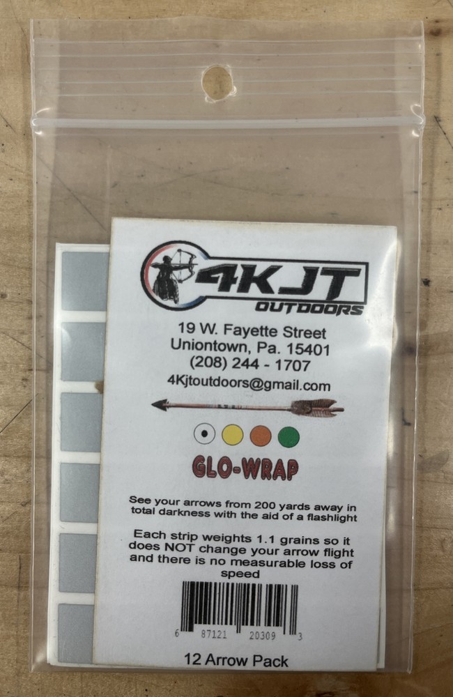4KJT GLO-Wrap -White- 12 Arrow Pack