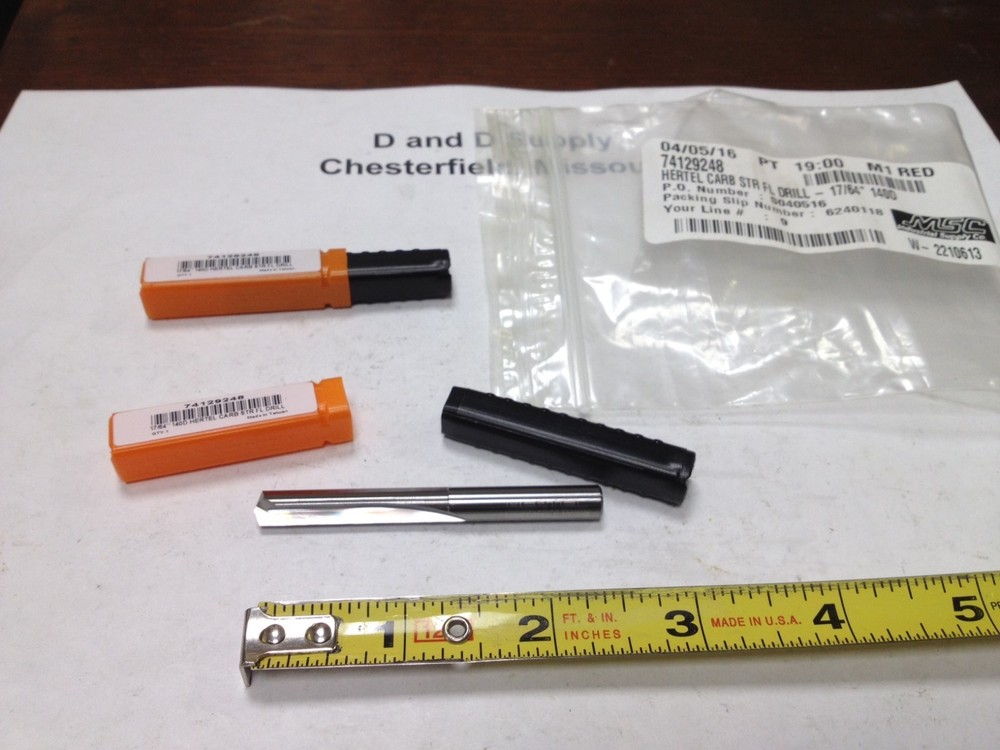 Hertel 17/64", 140° Point, Bright Finish Solid Carbide Drill, 74129248