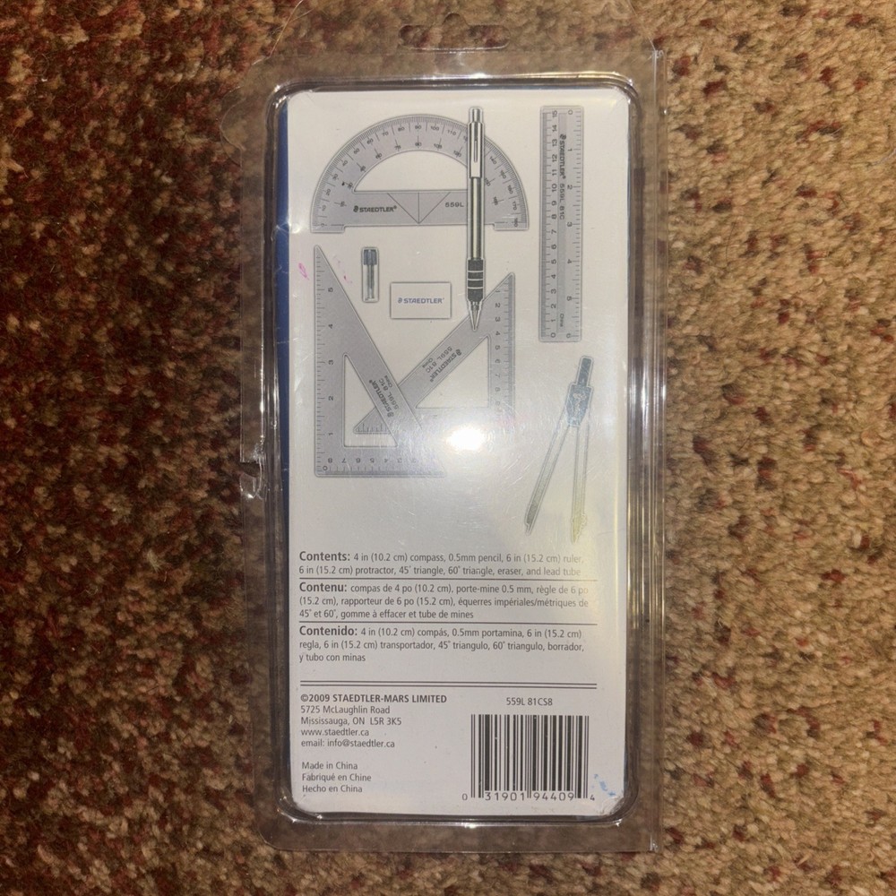 8 Piece Staedtler Geo Set Geometry Set. New.