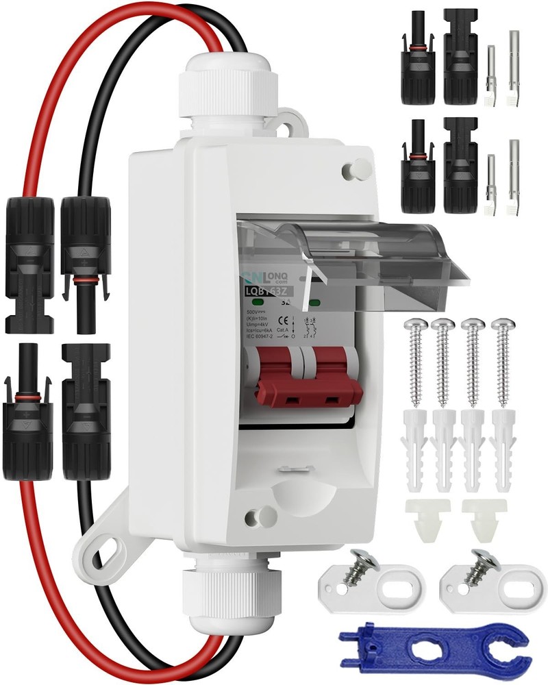 32A Solar Panel Disconnect Switch with Waterproof Circuit Breaker