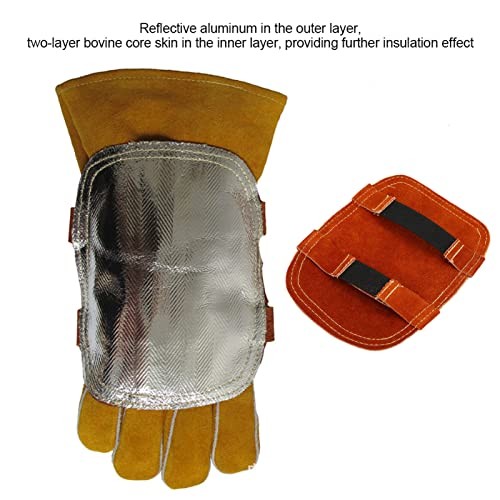 Welding Heat Shield for Hands, Split Cowhide Leather Welding Hand Pad with