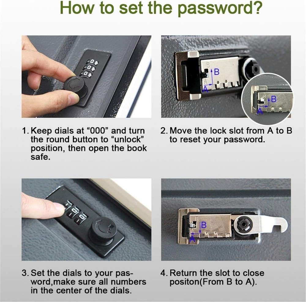 Diversion Book Safe with Security Combination Lock - Hidden Storage Box