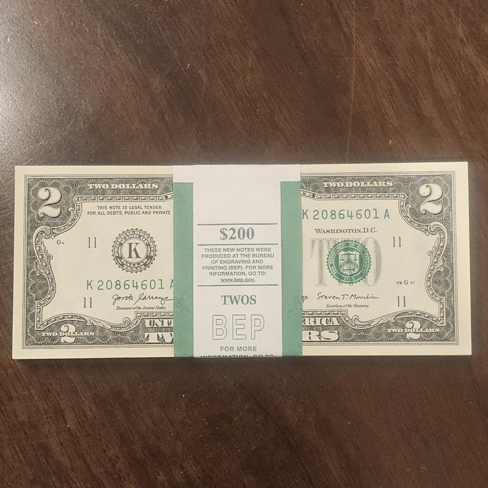 2 💵 DALLAS New Crisp Uncirculated Sequential Numbered 2017 U.S. $2 Dollar BILLS