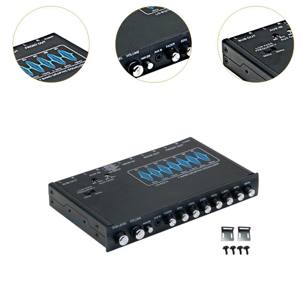 7 Band Car Audio Equalizer Easy Install DV 12V Sturdy Graphic Equalizer