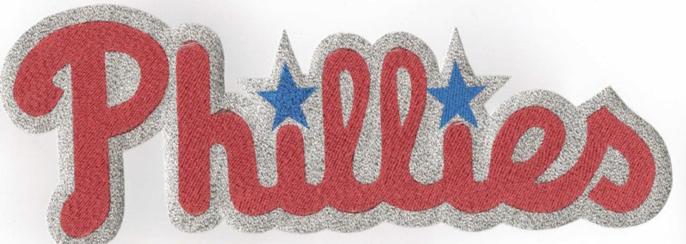 HUGE METALLIC PHILADELPHIA PHILLIES IRON-ON PATCH