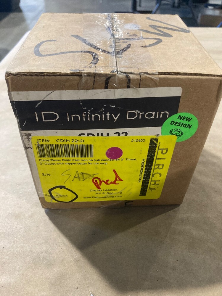 Infinity Drain CDIH22 Floor Drain Clamp Down Copper Collar CAST IRON New!