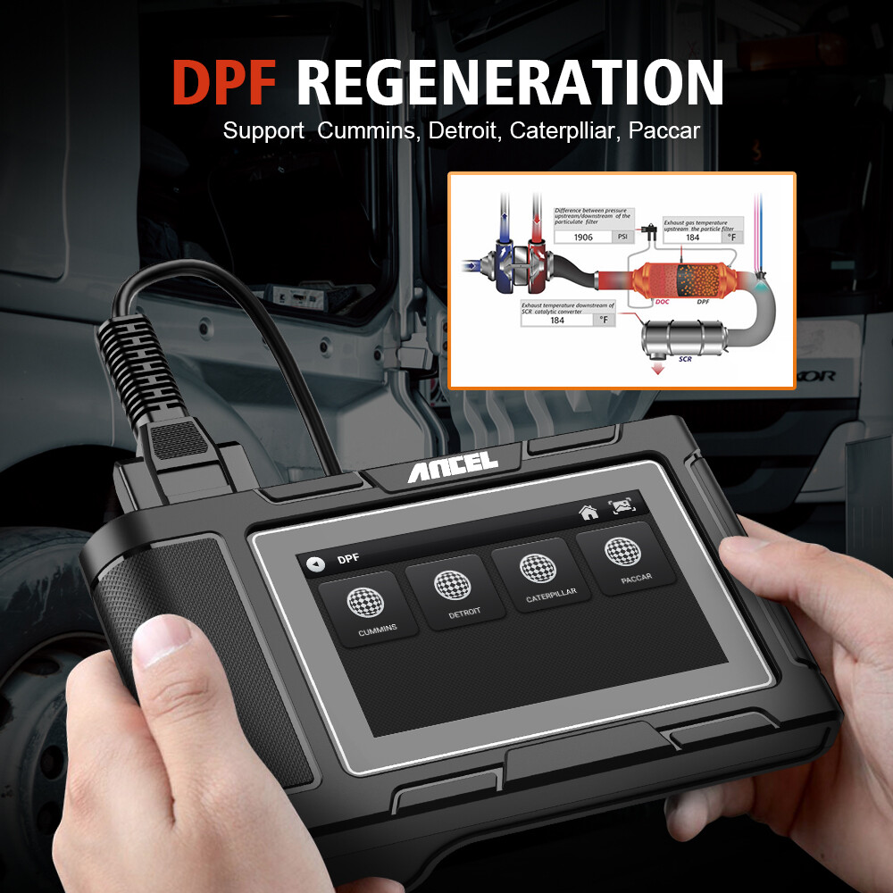DIESEL TRUCK CODE READER SCANNER ALL SYSTEM DPF REGEN FOR CUMMINS PACCAR ENGINES