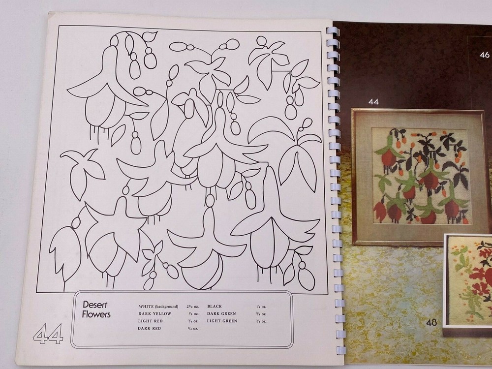 Vtg 1973 Lisbeth Perrones Needlepoint Embroidery Workbook Full Size Patterns #L