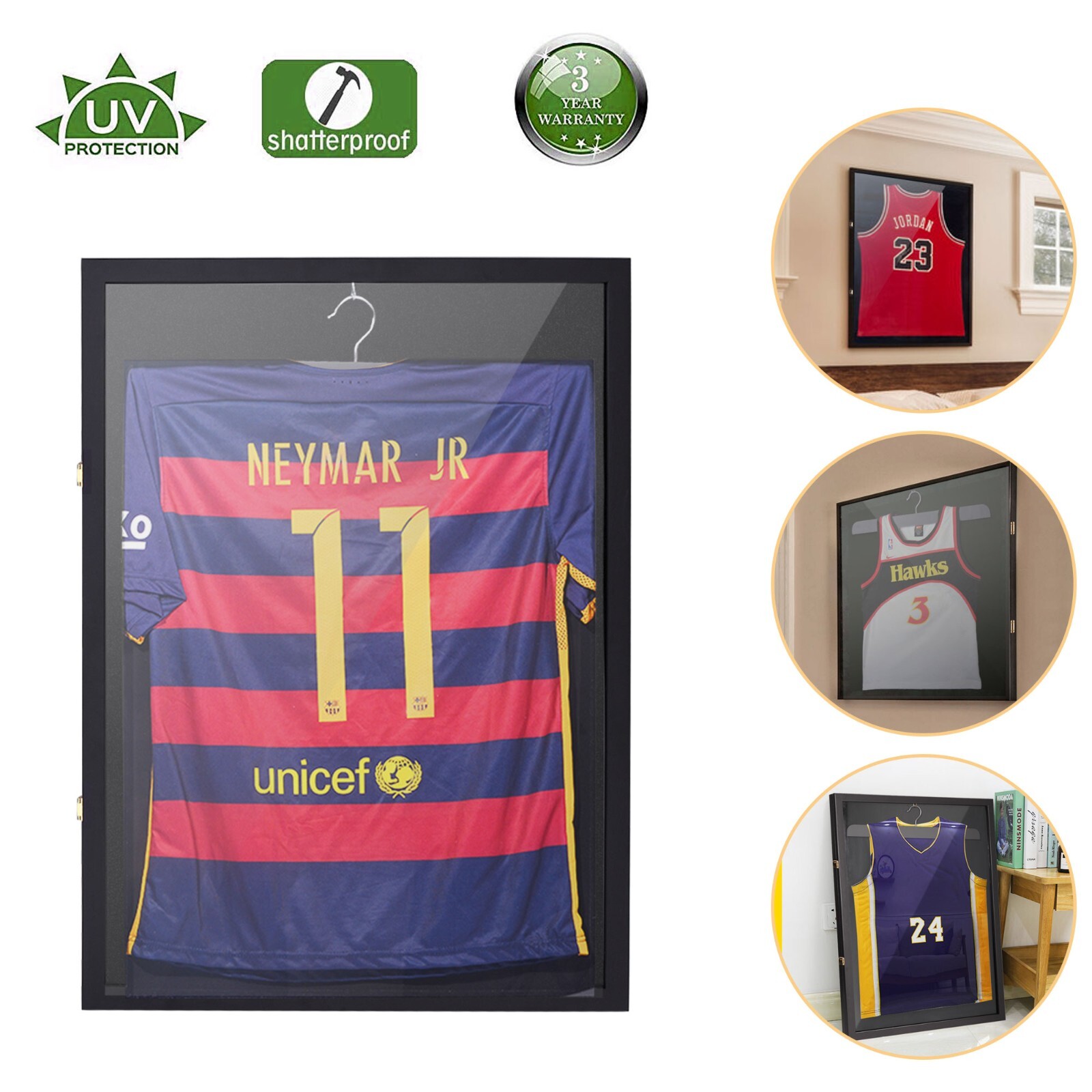 Jersey Frame Display Case Wall Display Lockable Football Basketball Storage Box