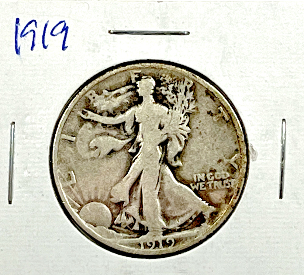 1919 Walking Liberty Half Dollar : Very Good
