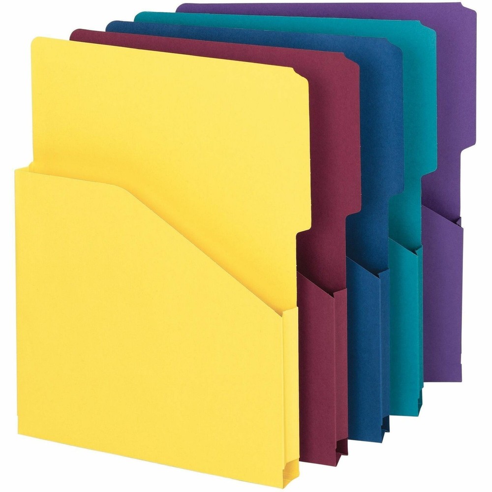 Smead SMD75445 Expanding Slash Jacket Assorted 1" Expansion 5/Pack