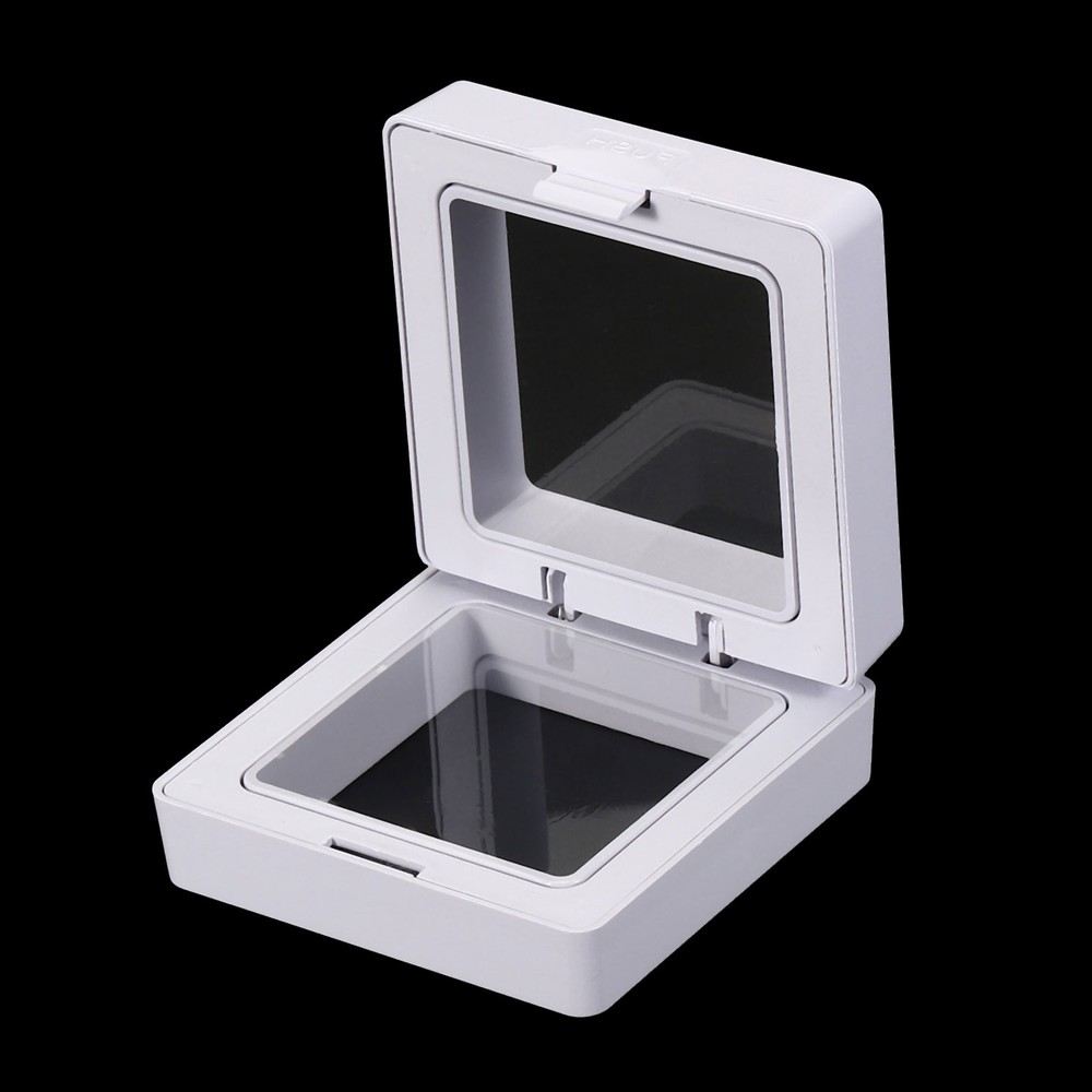 8Pcs 3D Floating Display Case, Coin Display Holder Case(White, 2x2″)