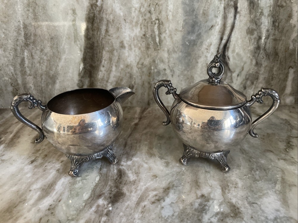 VIntage Silver on Copper Tea Set