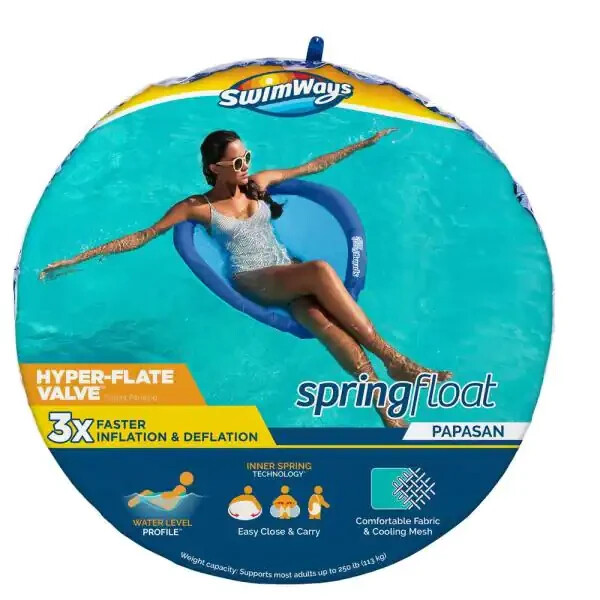 4 Pack - SwimWays Spring Float Papasan, Inflatable Lounge Chair, Raft