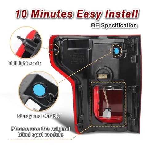 LED Tail Lights Assembly wiht Blind Spot Compatible with Right Passenger Side