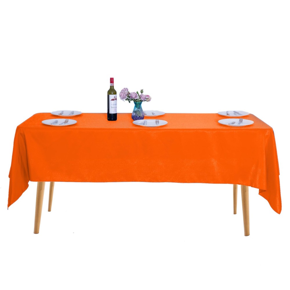 2pack 60x102 Inch Orange Rectangular Tablecloth 6 Feet Table Cloth in Polyest...