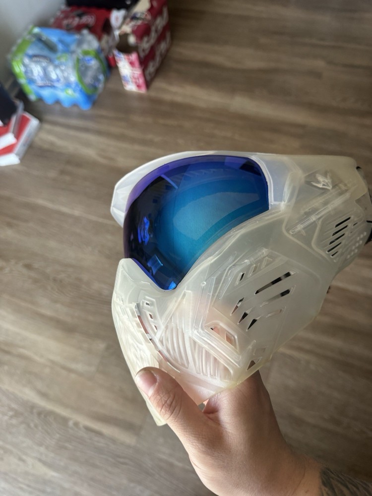 Virtue Vio Paintball Mask Clear Blue Great Kills Patch