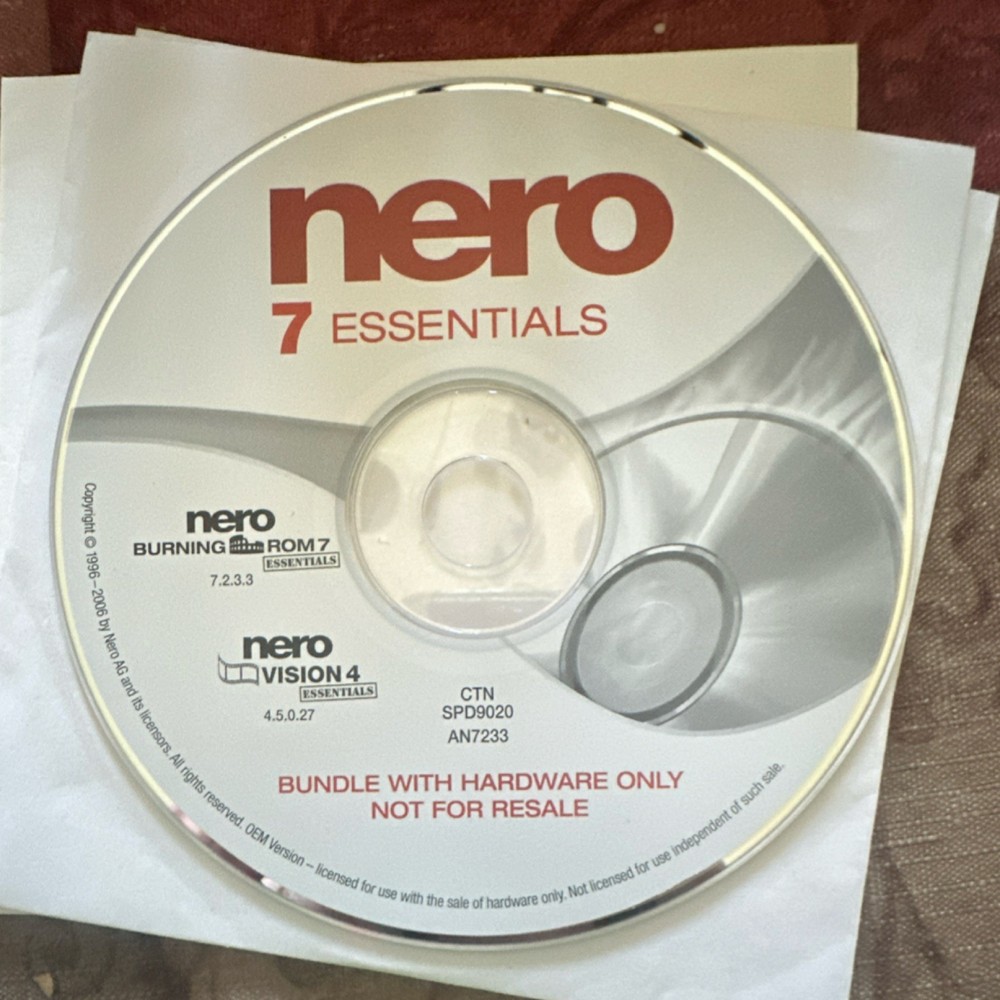 Nero 7 Essentials Multimedia Tools CD for Windows English