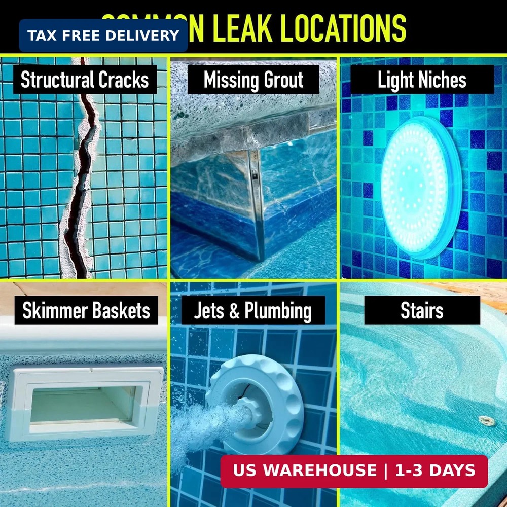 Pool Leak Detection Dye Kit - with 2 Precision Applicators - 75+ Tests - Superio