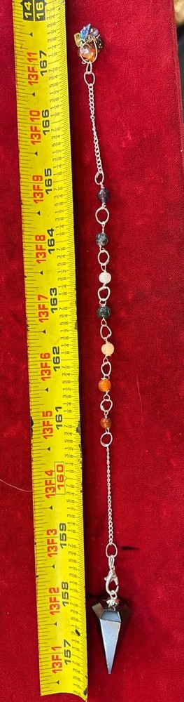 Hematite pendulum with Detachable Chakra Chain