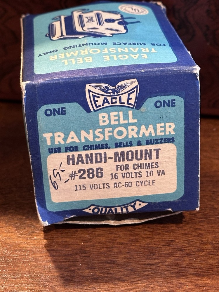 NOS - Eagle #286 Bell Transformer Handi-Mount 16V - 115V - Chime Surface Mount