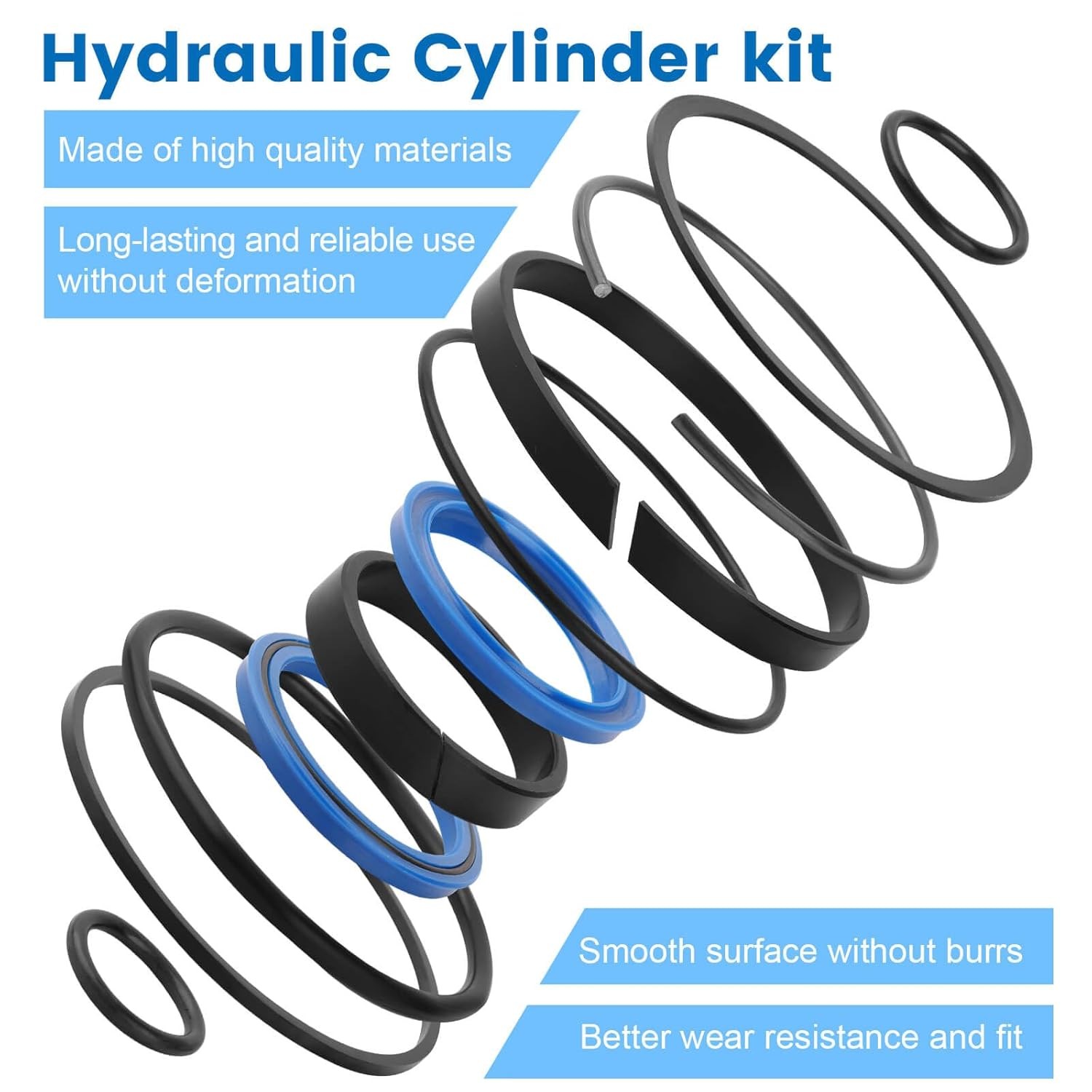 Hydraulic Log Splitter Cylinder Rebuild Seal Kit for 4.0"Bore x1.75"Rod Cylinder