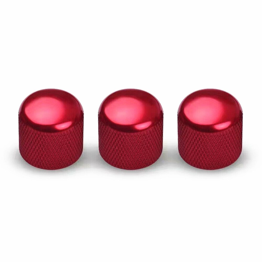 3Pack Electric Guitar Volume Tone Control Knobs Dome Metal Potentiometer Caps