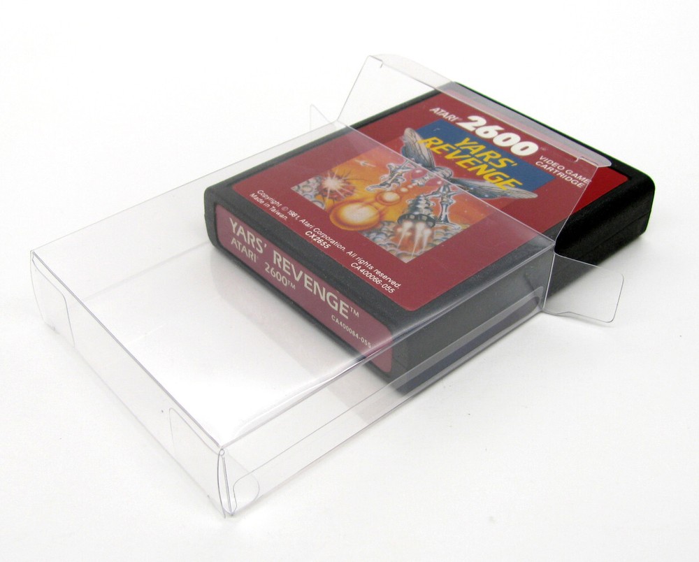 1x CLEAR PLASTIC PROTECTIVE BOX SLEEVE FOR ATARI 2600 GAME CARTRIDGES (SIZE B)