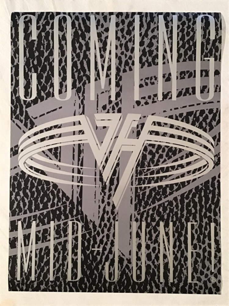 Van Halen 1991 Advance Promo Poster For Unlawful Carnal Knowledge Silver Ink