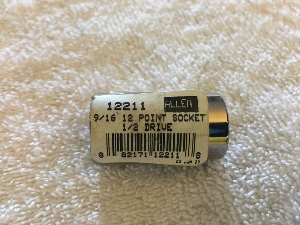 Allen 9/16" 12 Point Socket 1/2 Drive 12211 - New