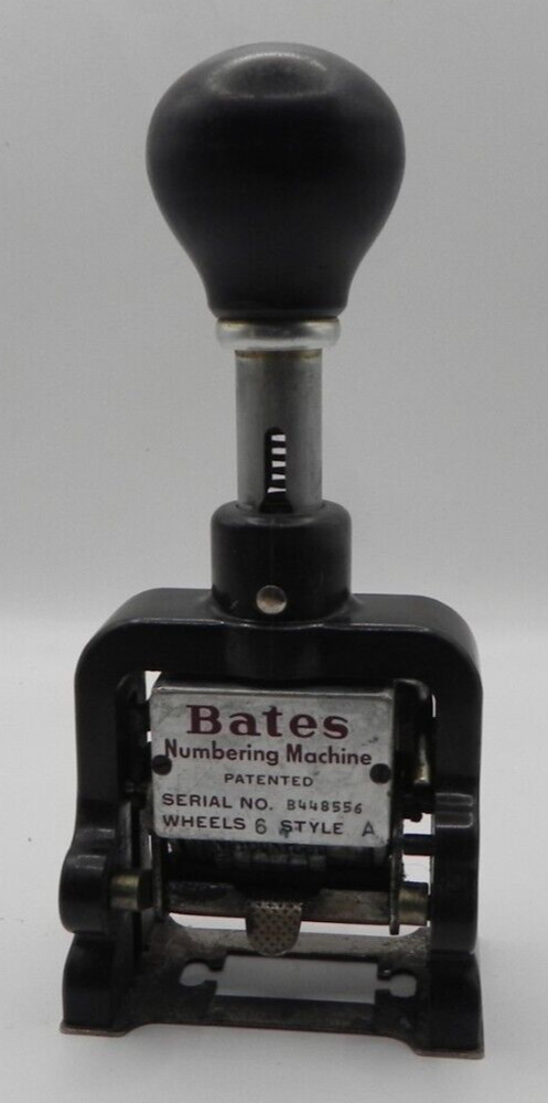 Vintage Bates Multiple Movement Numbering Machine Stamp 6 Wheels Style E