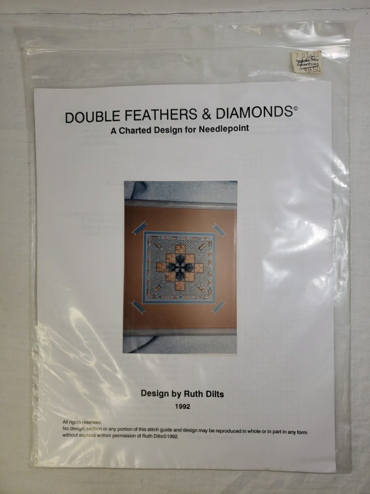 Ruth Dilts Double Feathers & Diamonds Needlepoint Guide Chart Pattern