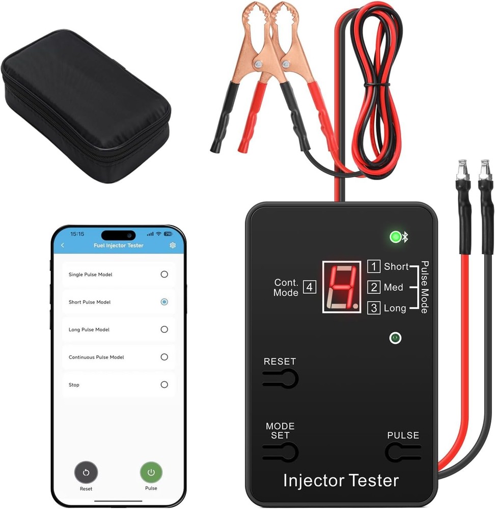 Bluetooth Universal Fuel Injector Tester and Cleaner Kit, 4 Pulse Modes, Bluetoo