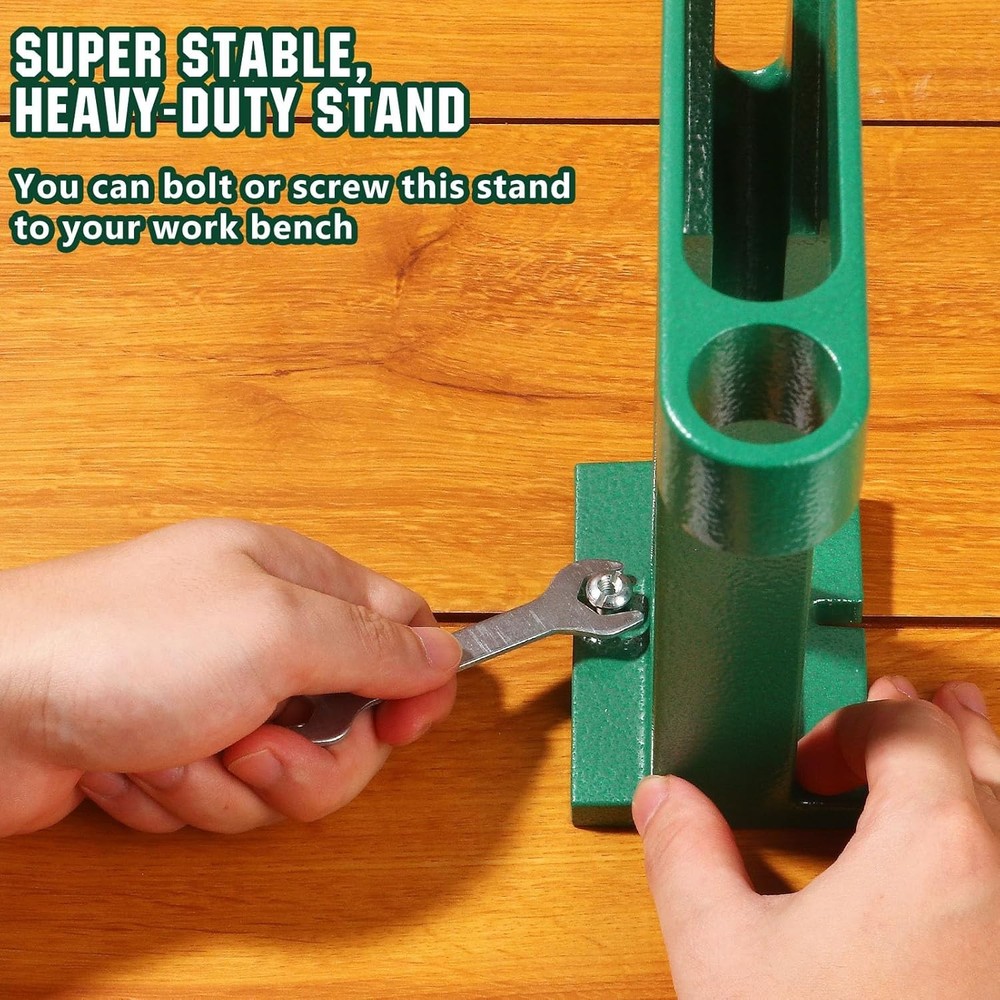 Powder Measure Stand, Professional Grade 7/8"-14 Thread Thread, Green
