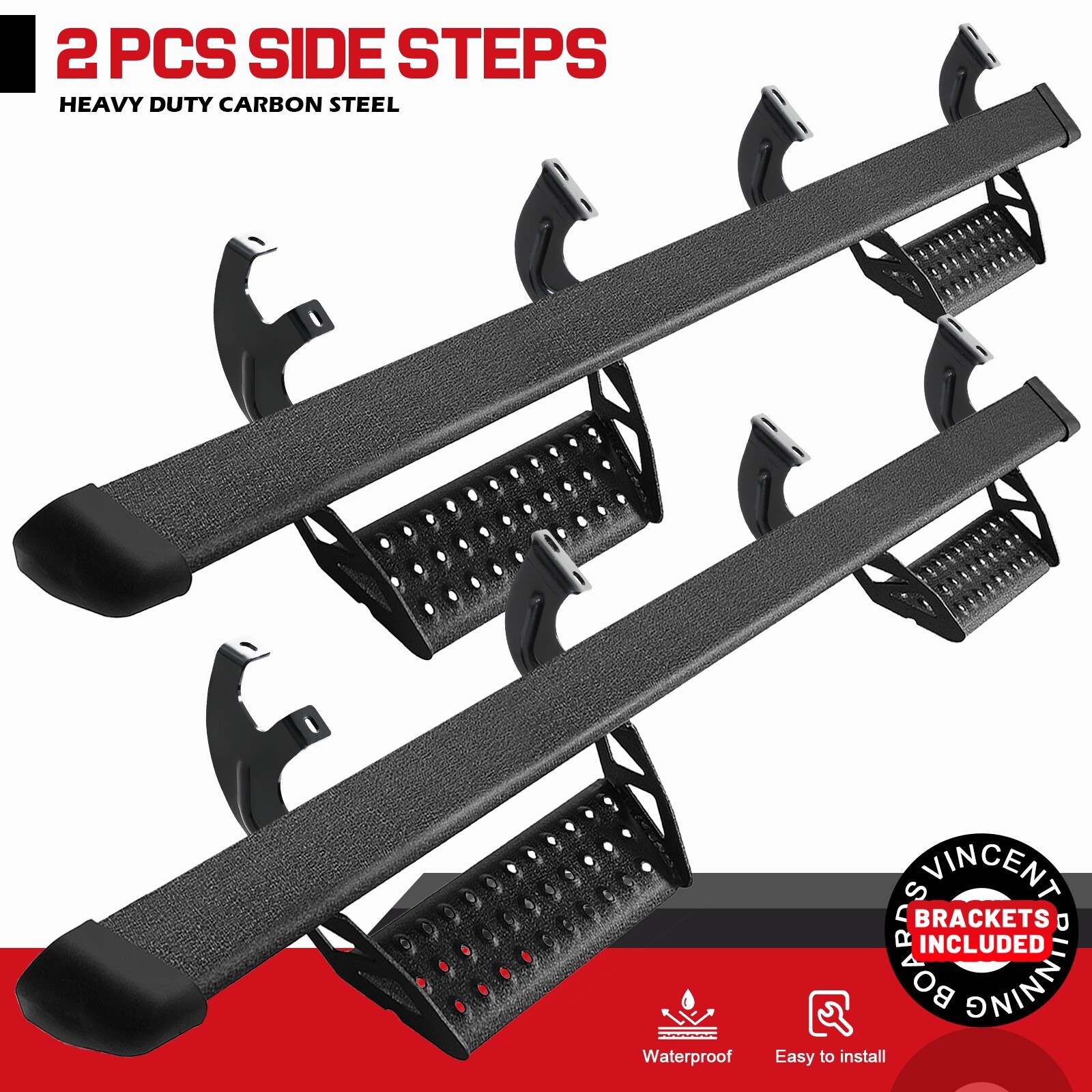For 2007-2021 Toyota Tundra Crew Max 3" Drop Running Boards BLK Side Step BCTA