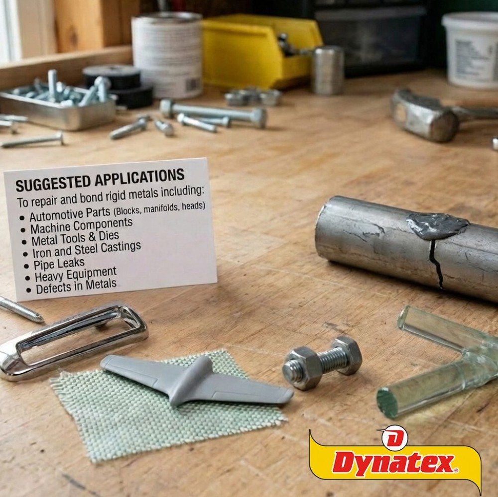 Dynatex 4 Min Steel Epoxy 2 oz - Fast Set Drillable (4-Pack)