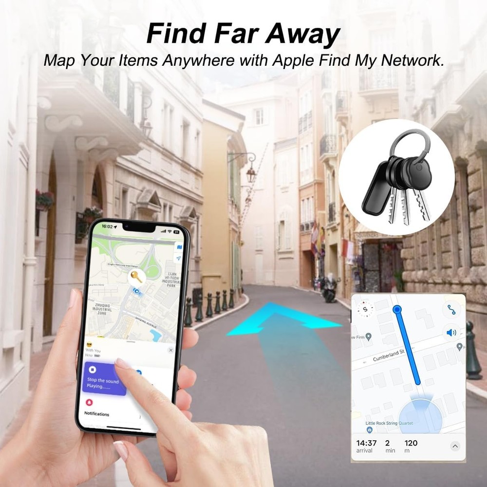 Air Tracker Tags-4 Pack [Apple MFi Certified] - Smart Bluetooth Tracker Tags