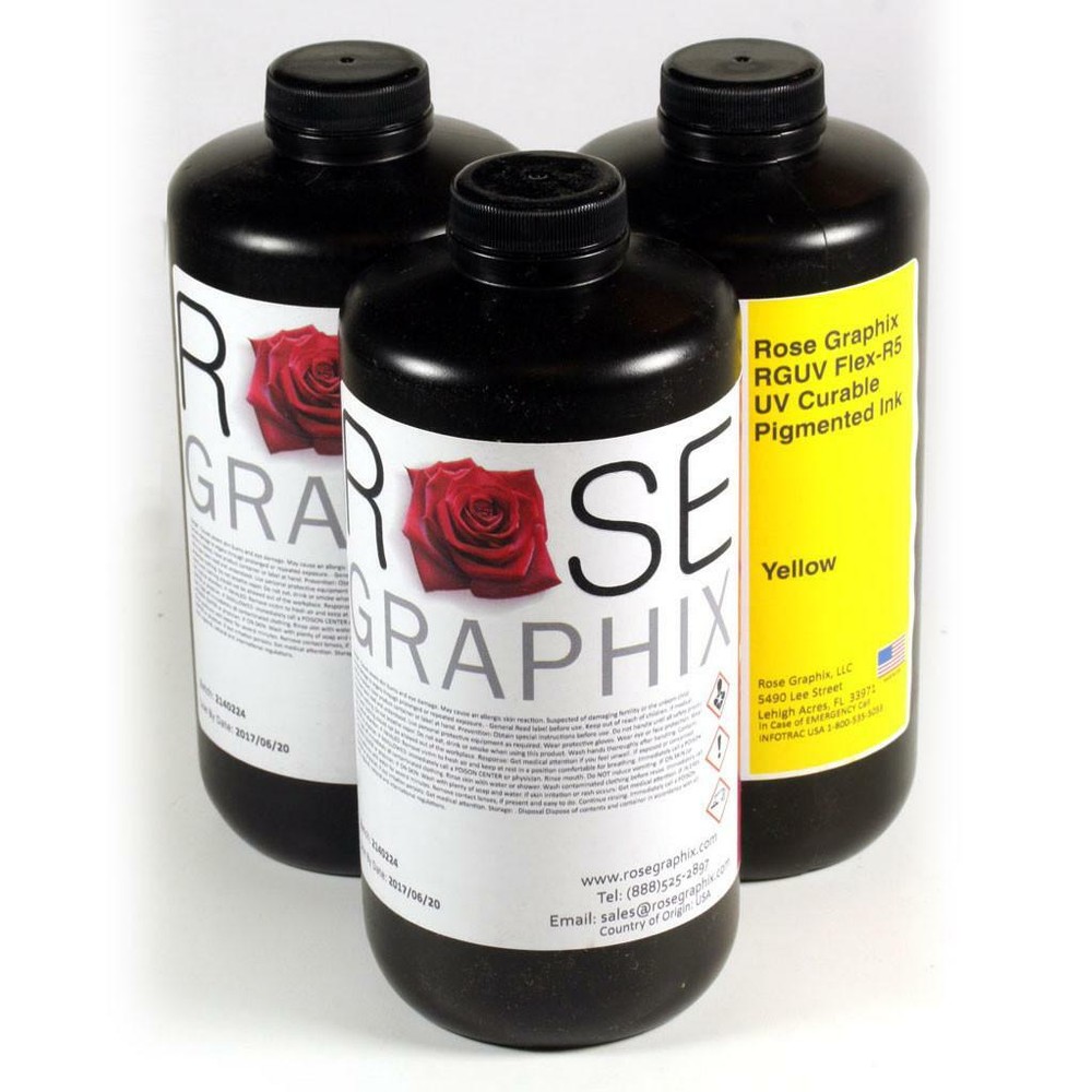 Premium Flex-R5 UV Curable Pigmented Inks 1 Liter Bottle