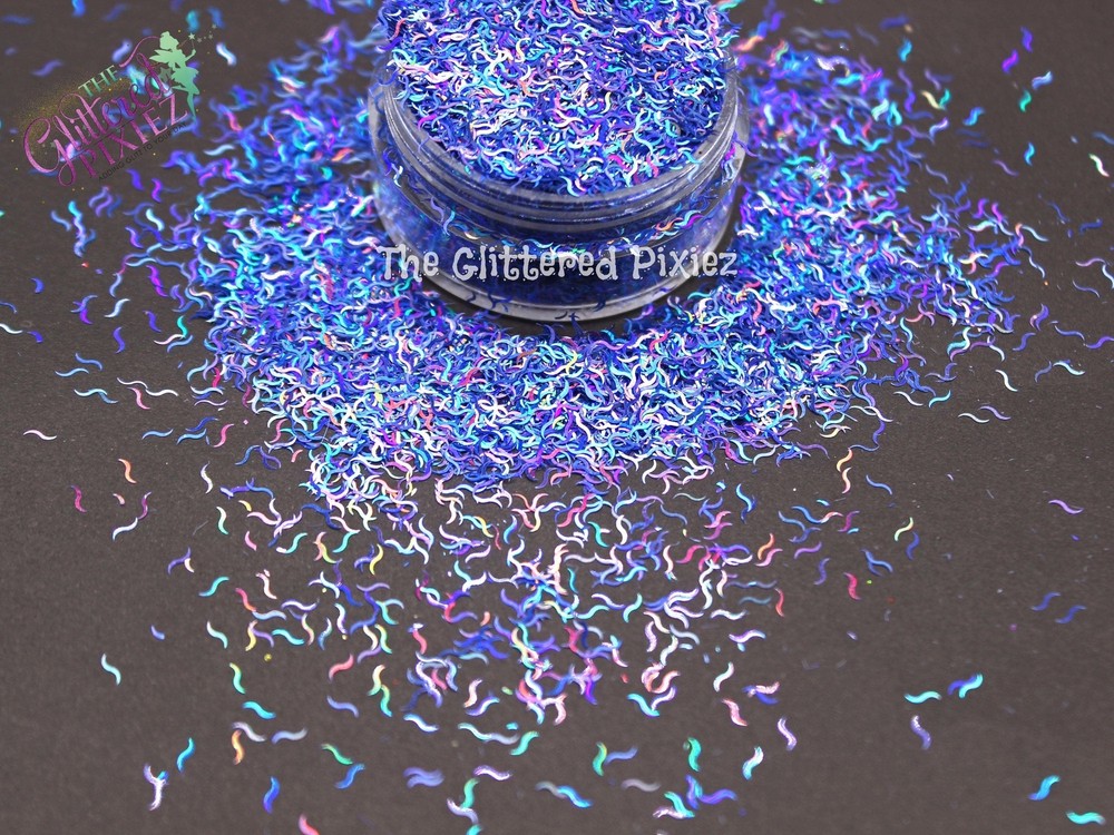 BILLIE JEAN BLu WAVe shape holographic Glitter- Pixie Shapes-