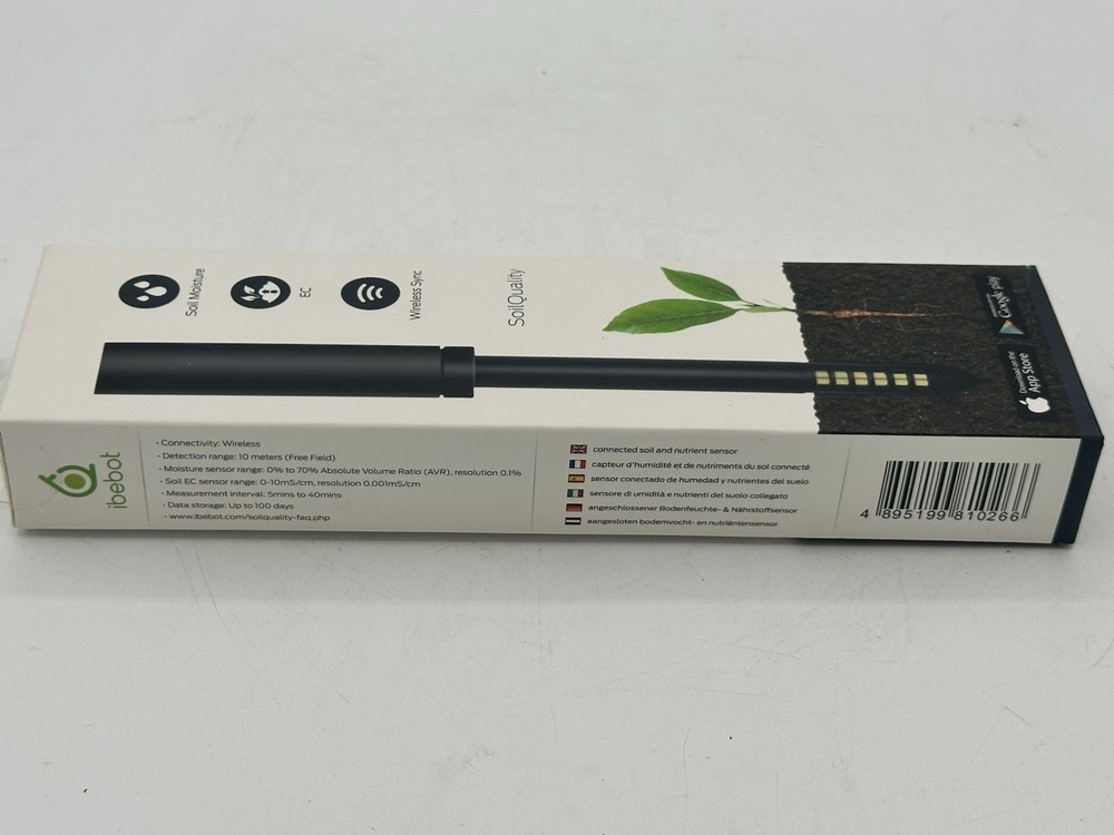 Ibebot Soil Quality Moisture/EC Plant Wireless App Android iOS Data Log Meter