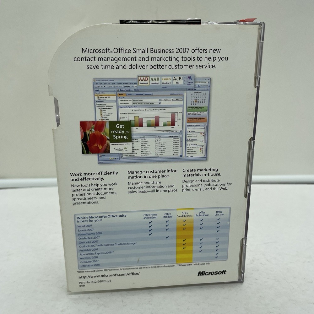 Microsoft Office Small Business 2007 Upgrade in Original Case includes Key Code