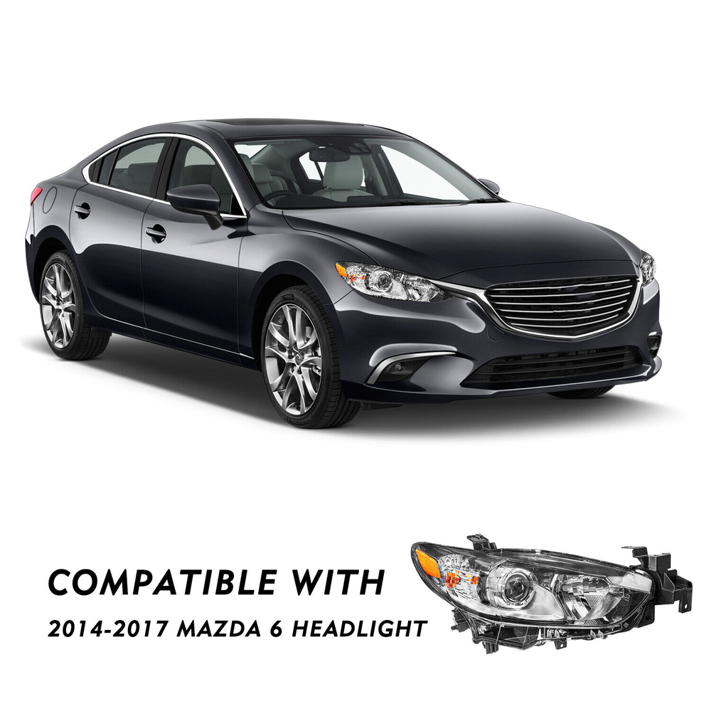 For 2014-2017 Mazda 6 Halogen Right Passenger Side Headlight W/BULBS RH