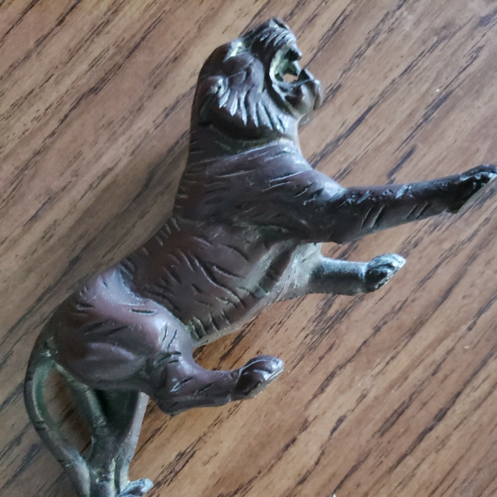Vintage Solid Bronze Tiger Figurine