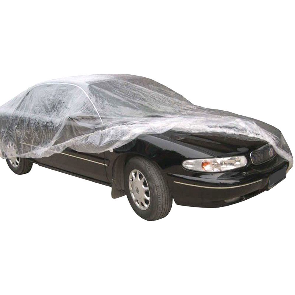 5 PACK Clear Plastic Disposable Car Cover Temporary Universal Rain Dust Garage