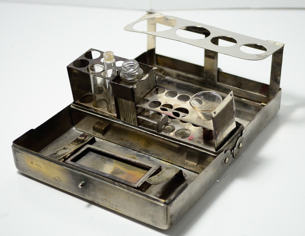 Burroughs Wellcome Pharmaceutical Field Bacteriological Test Case Set Antique