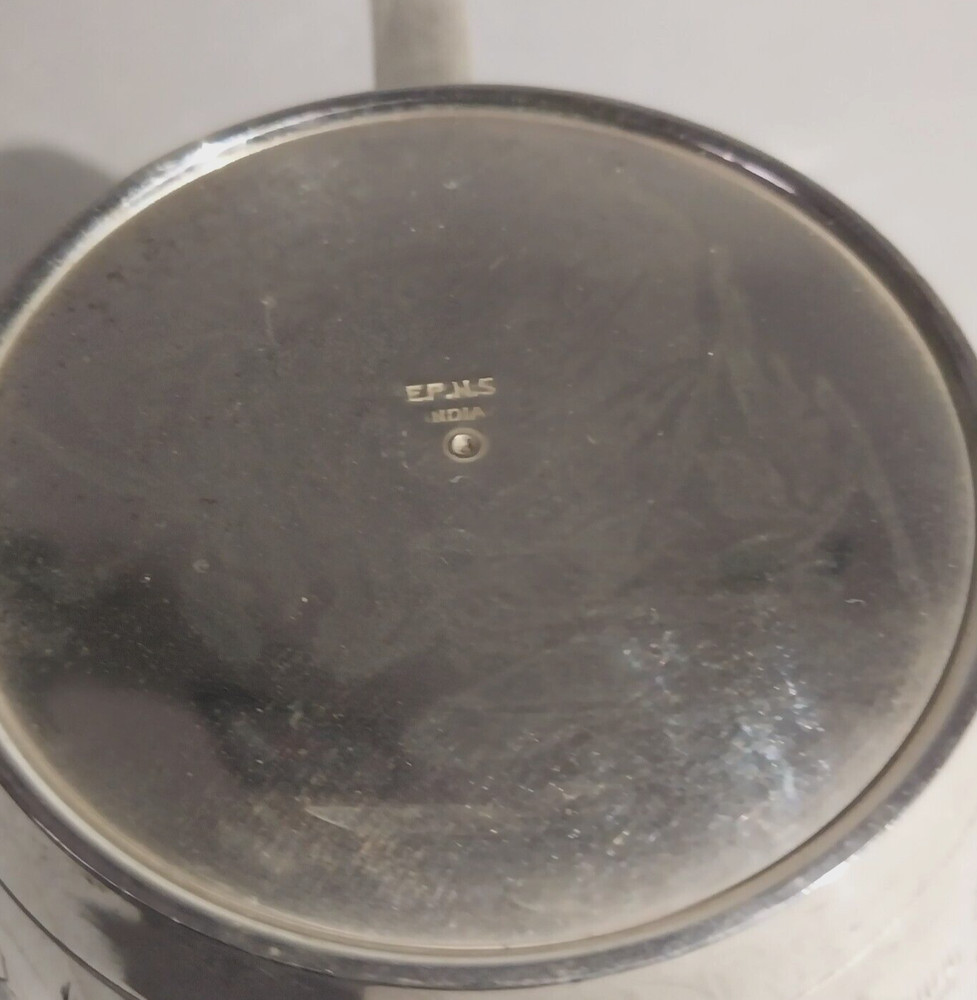 Vintage Silver Plated Elegant Floral Barrel Mug In Box E.P.N.S