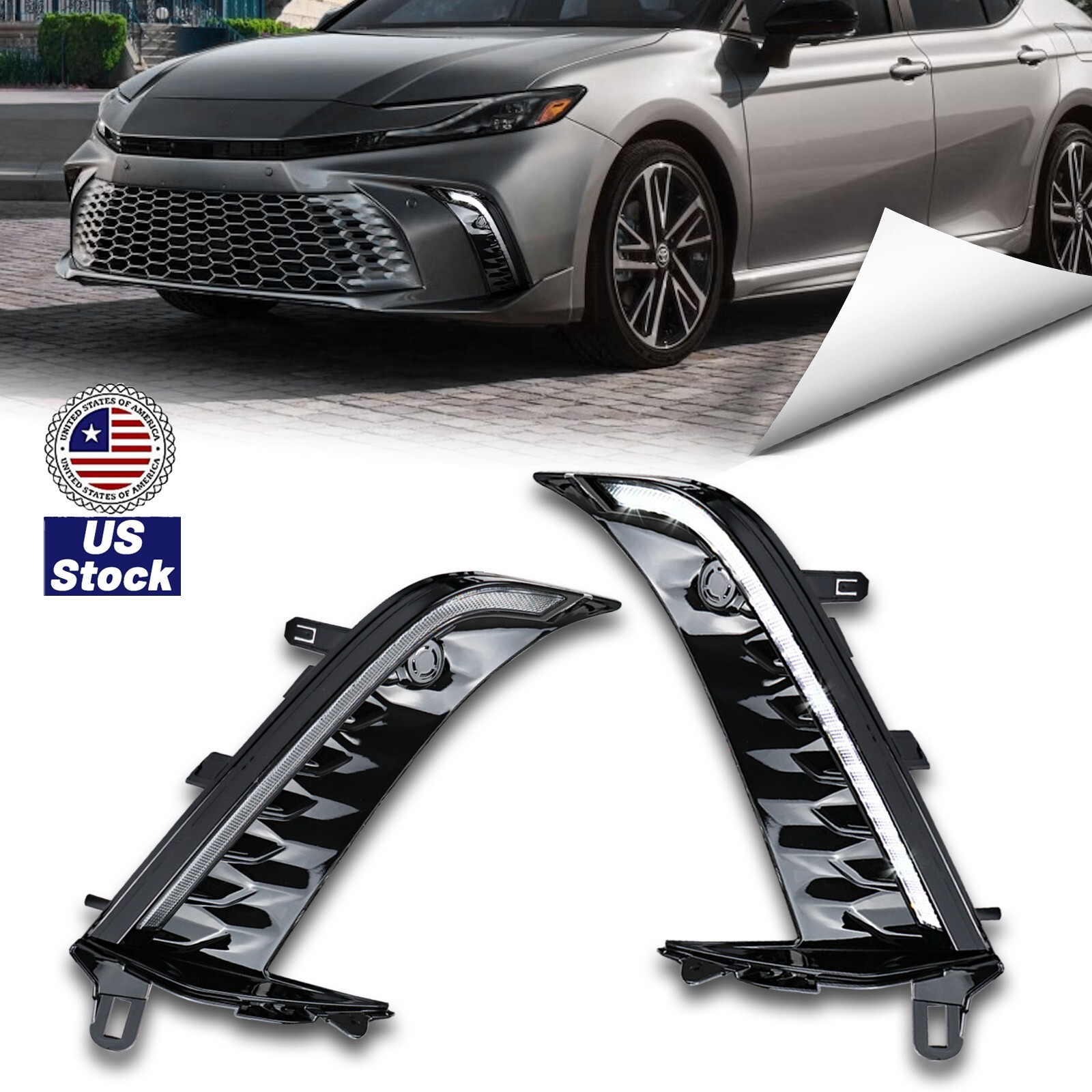 For 2025 Toyota Camry SE XSE LED Daytime Running Light Fog Lamp Turn Signal