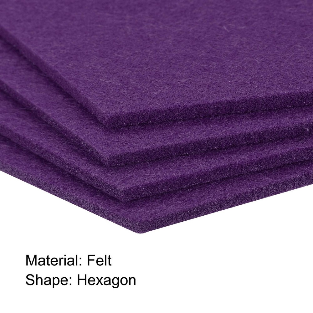 Felt Coasters 4pcs Hexagonal Purple Tampons
