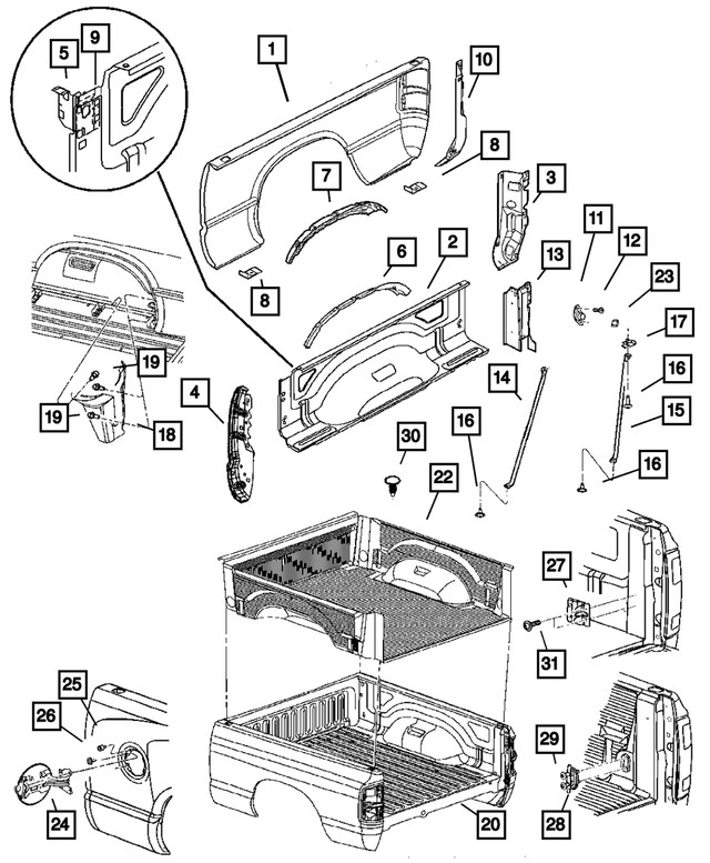Genuine Mopar Box Side Reinforcement Right 55276244aa
