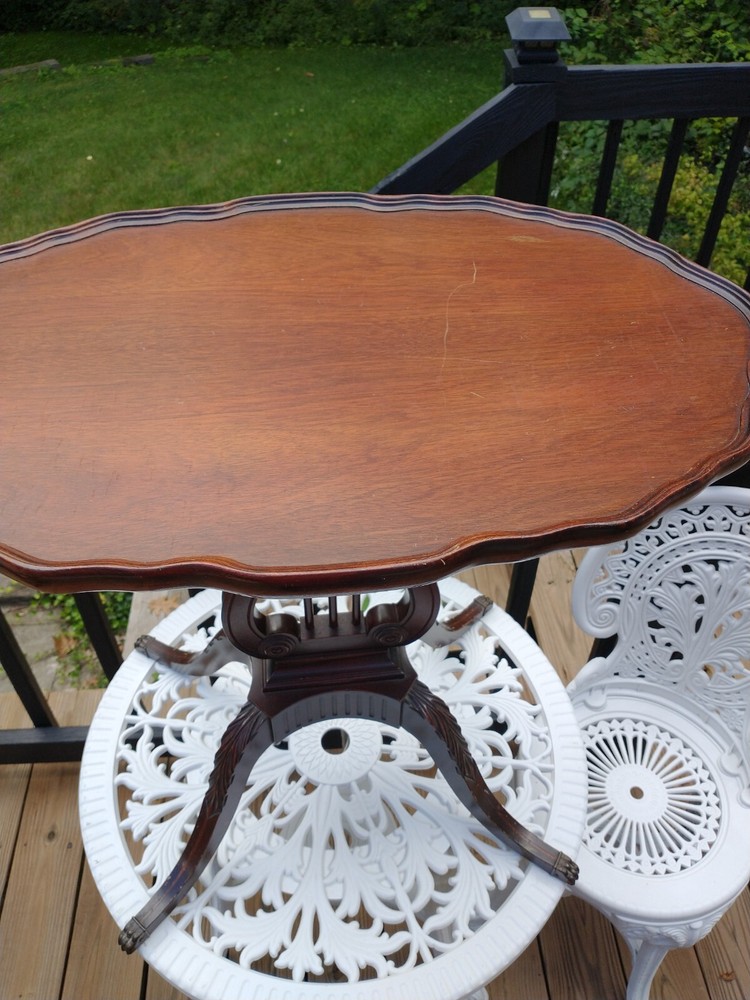 MERSMAN 7339 Lyre Side Table - Oval - Harp Base 2 Piece Set